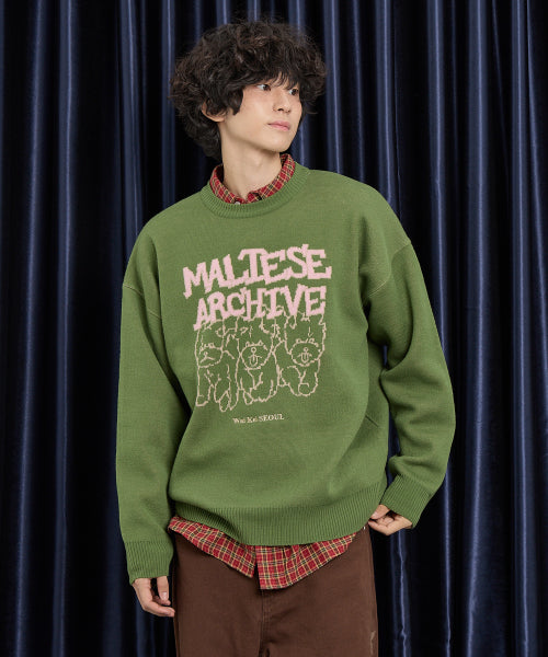 Maltese Archive Line Graphic Knit Ver.2 GREEN