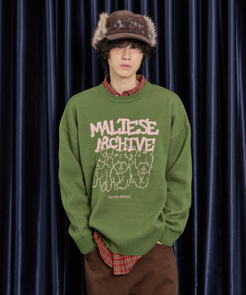 Maltese Archive Line Graphic Knit Ver.2 GREEN