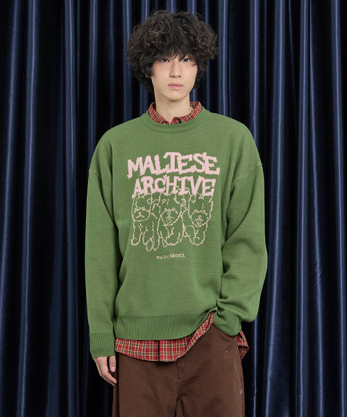 Maltese Archive Line Graphic Knit Ver.2 GREEN
