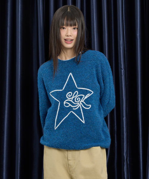 Star Line Boucle Knit BLUE