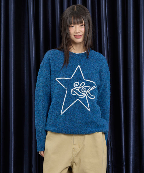Star Line Boucle Knit BLUE