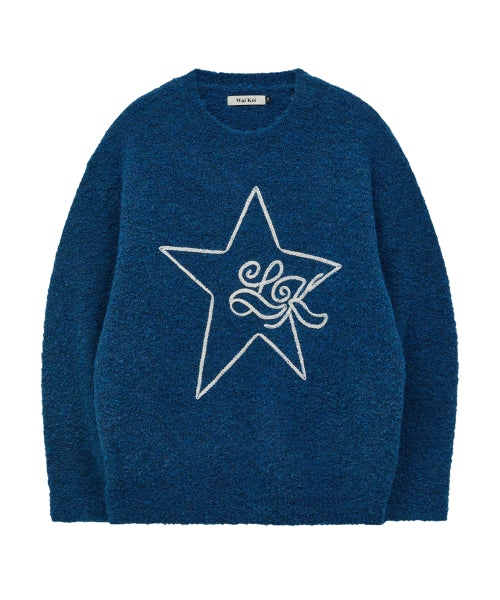 Star Line Boucle Knit BLUE