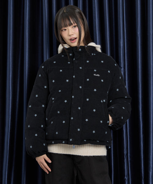 Star Logo Riversible Corduroy Short Padding BLACK