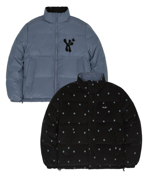 Star Logo Riversible Corduroy Short Padding BLACK