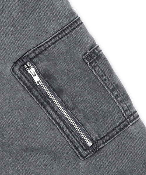 XJ130 Creud Washing Hooded Bomber Jacket (GRAY)
