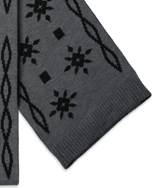 XTA096 Ethnic Two-Tone Reversible Muffler (BLACK/CHARCOAL)