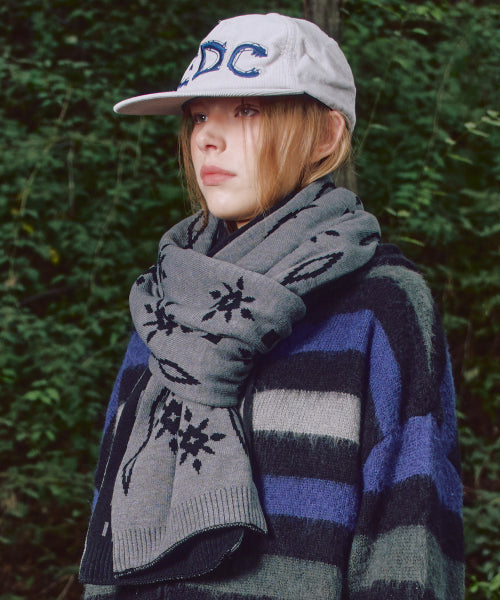 XTA096 Ethnic Two-Tone Reversible Muffler (BLACK/CHARCOAL)