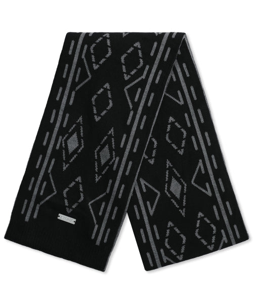 XTA096 Ethnic Two-Tone Reversible Muffler (BLACK/CHARCOAL)