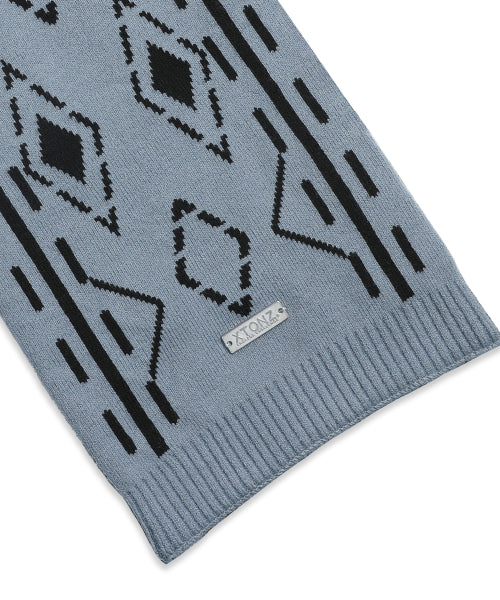 XTA096 Ethnic Two-Tone Reversible Muffler (BLUE/BLACK)