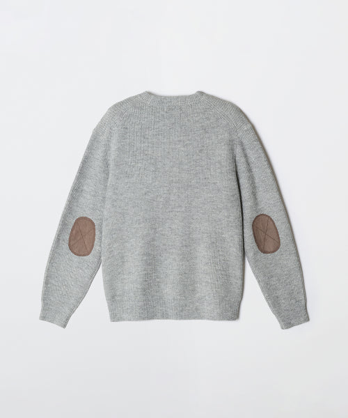 [SPAO x OURSELVES] 라운드넥 패치 스웨터(GRAY)_SPKWF4TU01