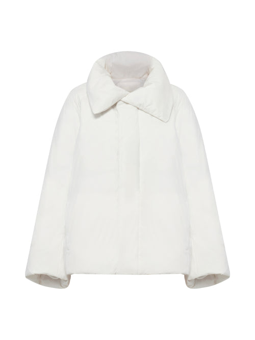 La Belle (Label) Women's Cashmere Short Coat Down Jacket_Cream