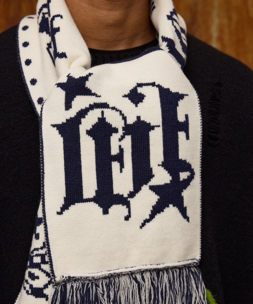 Reversible Alien Knit Muffler NAVY