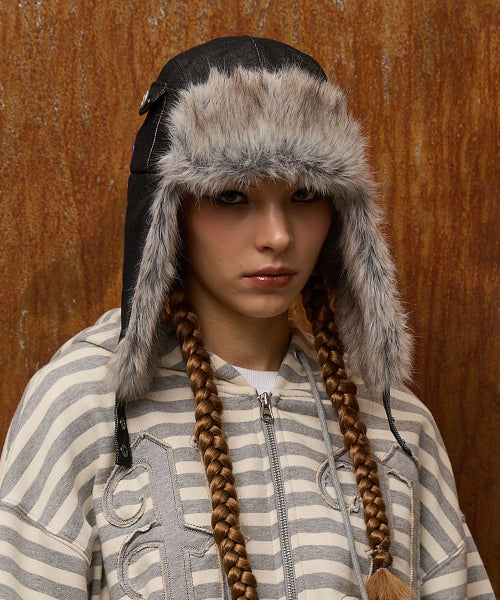 HD Fur Trooper Hat DENIM BLACK