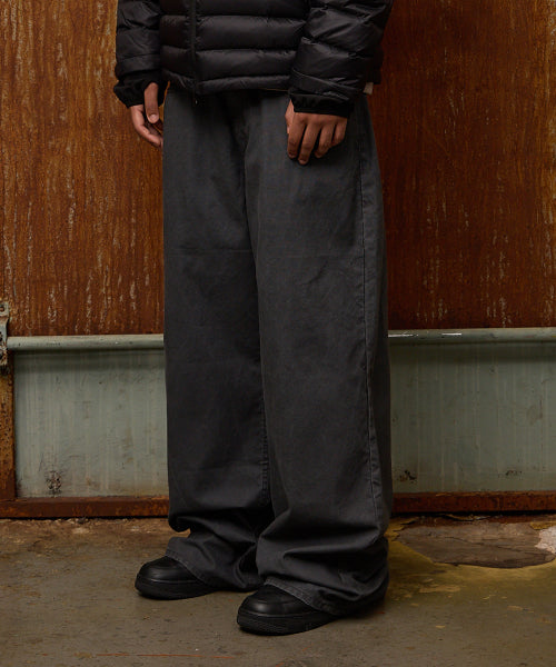 HD Chain Embroidery Cotton Pants CHARCOAL