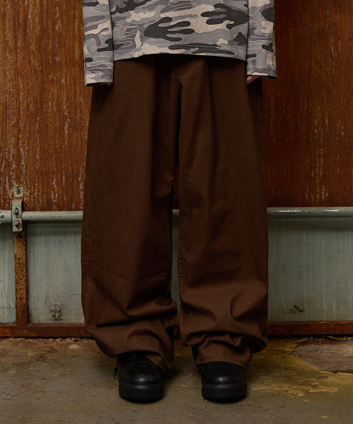 HD Chain Embroidery Cotton Pants BROWN