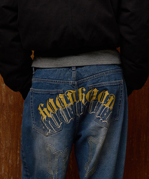 HD Multi Logo Denim Pants MEDIUM BLUE