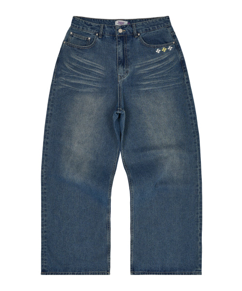 HD Multi Logo Denim Pants MEDIUM BLUE