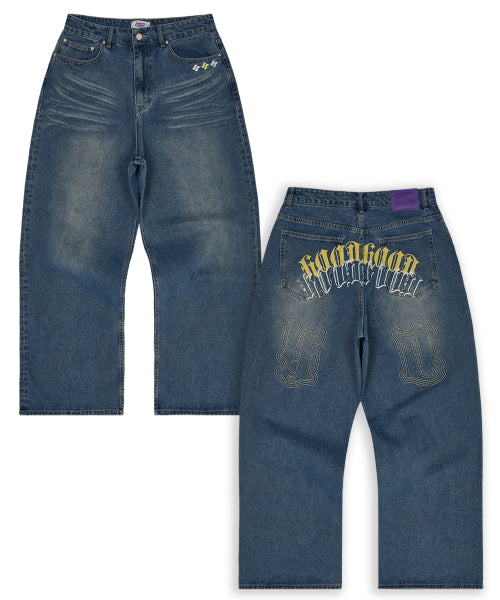 HD Multi Logo Denim Pants MEDIUM BLUE