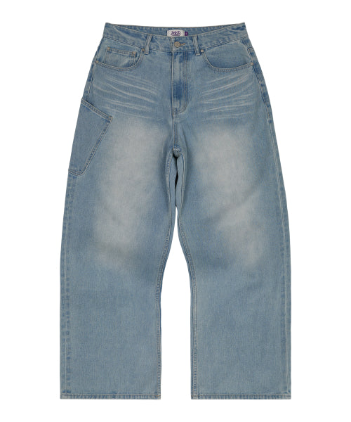 NO STRESS Big Pocket Denim Pants LIGHT BLUE