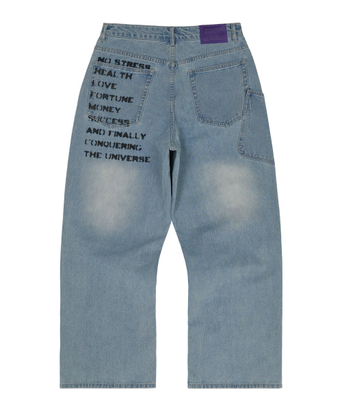 NO STRESS Big Pocket Denim Pants LIGHT BLUE