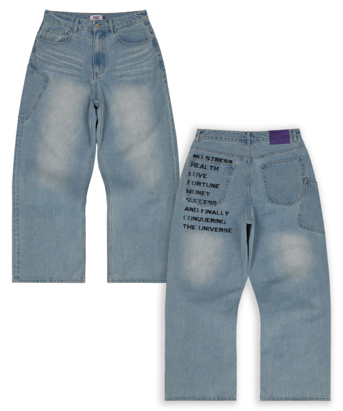 NO STRESS Big Pocket Denim Pants LIGHT BLUE