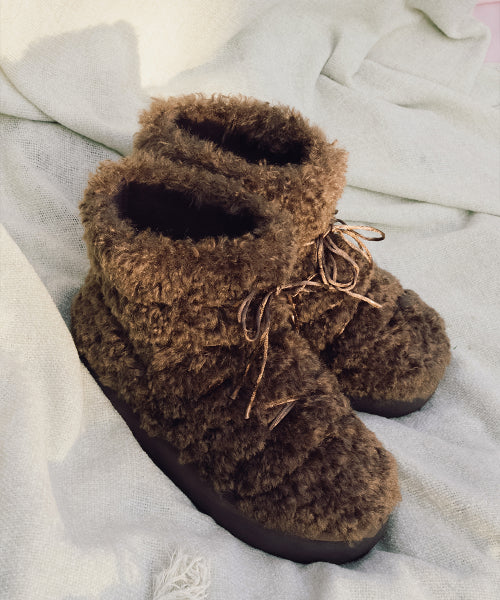 CURLY FUR BOOTS SHORT - 5 colors