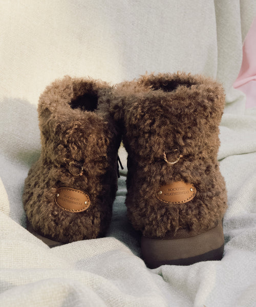 CURLY FUR BOOTS SHORT - 5 colors