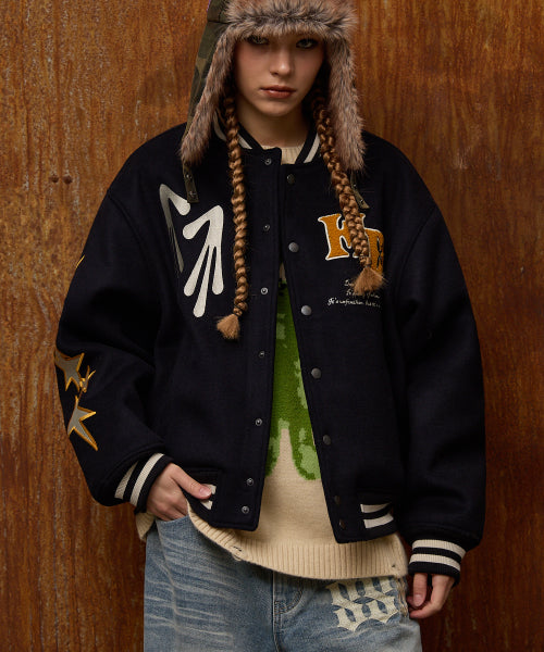 STAY COOL Varsity Jacket NAVY