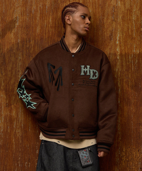 STAY COOL Varsity Jacket BROWN