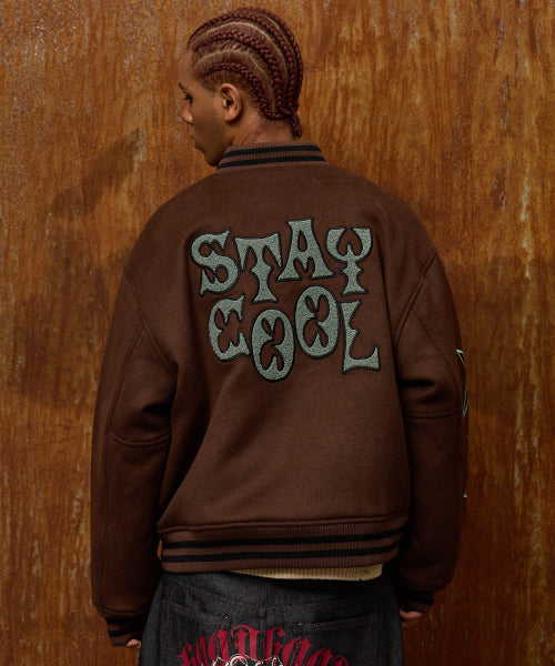 STAY COOL Varsity Jacket BROWN