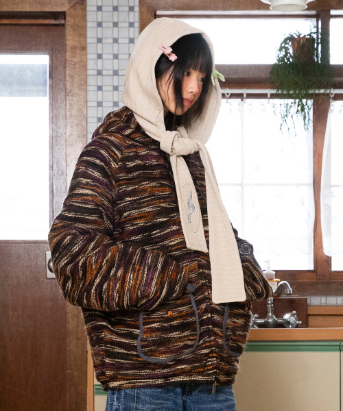 WXJ030 Italy Padded Hooded Zip-Up (PURPLE)
