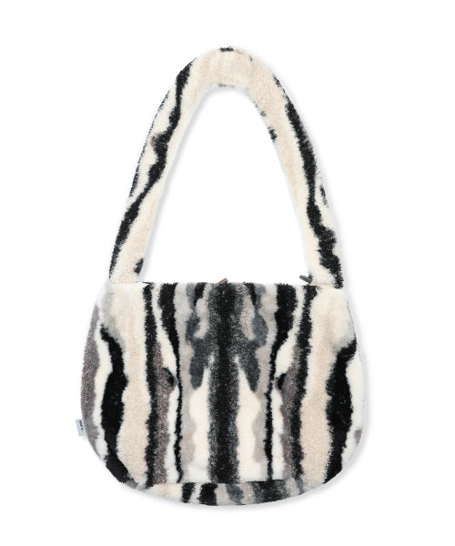 WXAC022 Mokomoko Yuki Fleece Cross Bag (BLACK/IVORY)