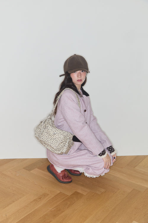 VELVET DOT COLLAR WOOL JACKET (PINK)