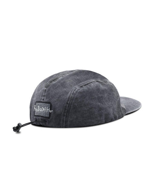 WXAC017 EuroMido Applique Cotton Camp Cap (BLACK)