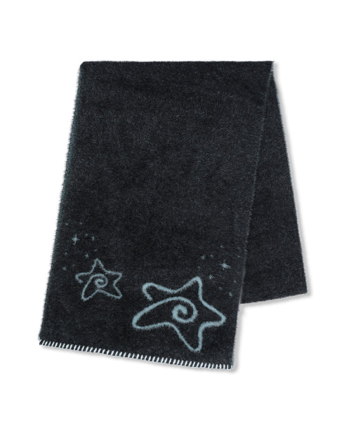 WXAC023 Hirahira Yukimoto Mohair Scarf (BLACK)