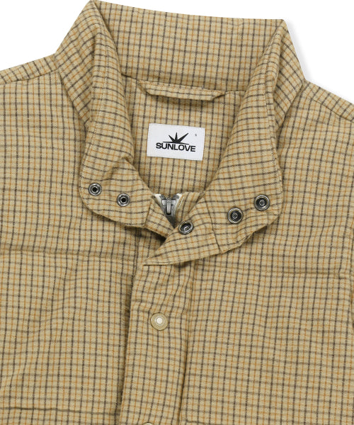 Flannel 2Way Down Jacket Yellow