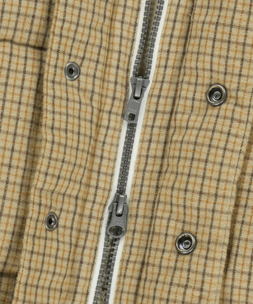 Flannel 2Way Down Jacket Yellow