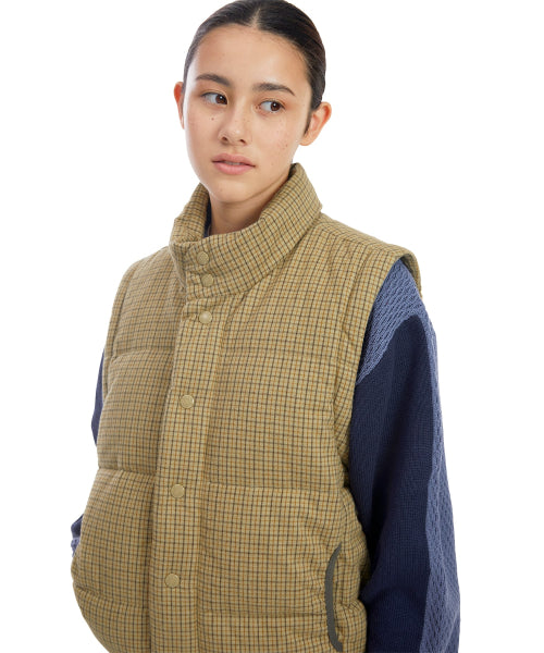 Flannel 2Way Down Jacket Yellow