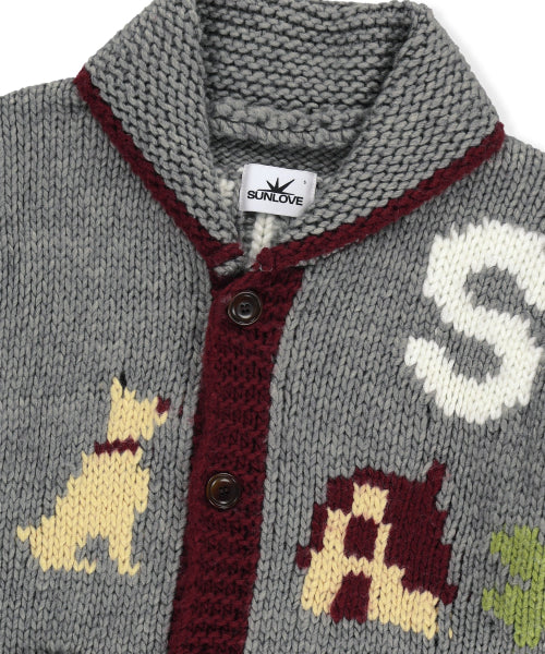Yard Cowichan Cardigan Heather Grey