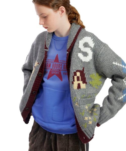 Yard Cowichan Cardigan Heather Grey