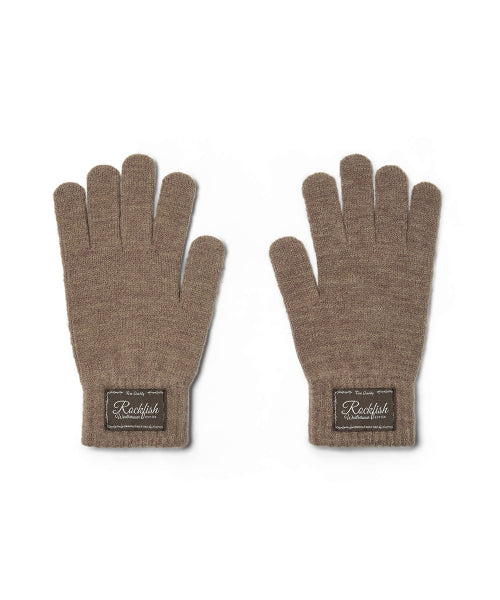 FLUFFY GLOVES & SCARF SET - BROWN