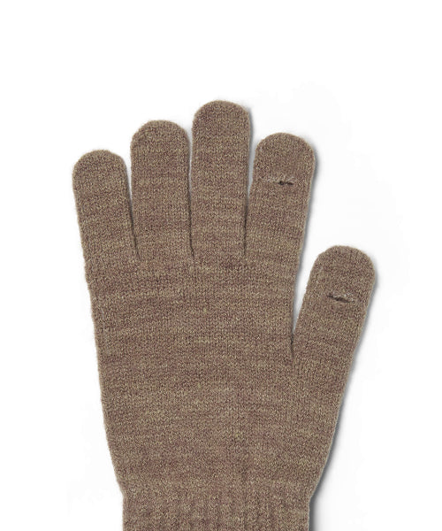 FLUFFY GLOVES & SCARF SET - BROWN