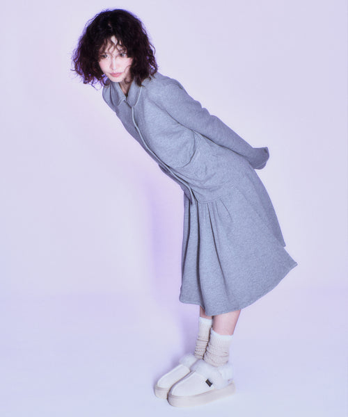 CLOUDY FLATFORM FUR SLINGBACKS - CREAM