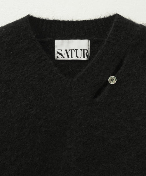 (W) Essen Two Tone Mohair Blend Knit Black