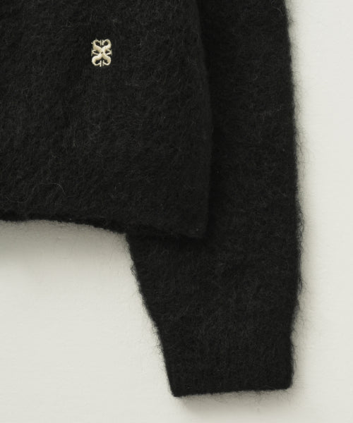 (W) Essen Two Tone Mohair Blend Knit Black