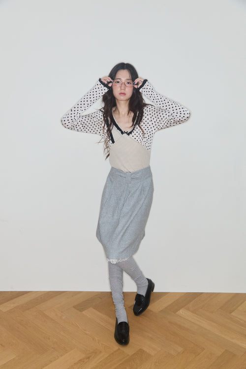 SHINING DOT LACE TOP (CREAM)