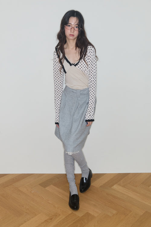 SHINING DOT LACE TOP (CREAM)