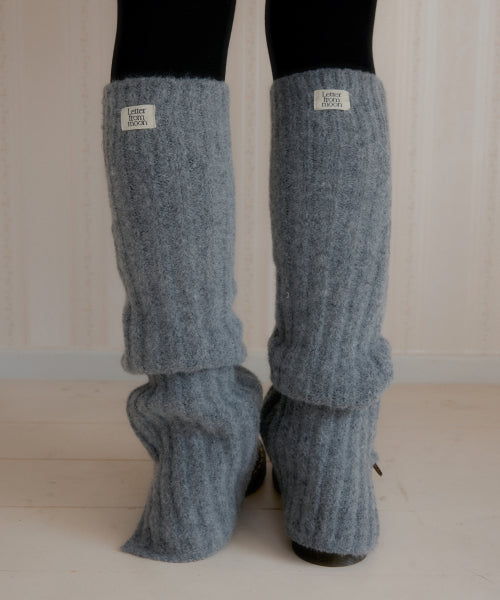 Heden knit wool leg warmer (charcoal)
