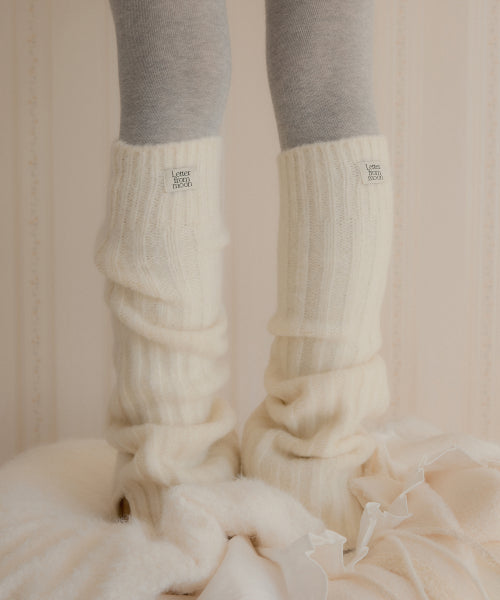 Hedden knit wool leg warmer (ivory)