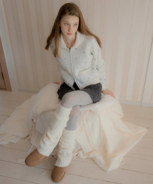 Hedden knit wool leg warmer (ivory)